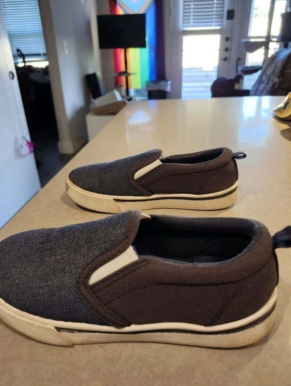 OshKosh B’gosh Toddler Boys Canvas Slip-On Sneakers Blue SZ 13M